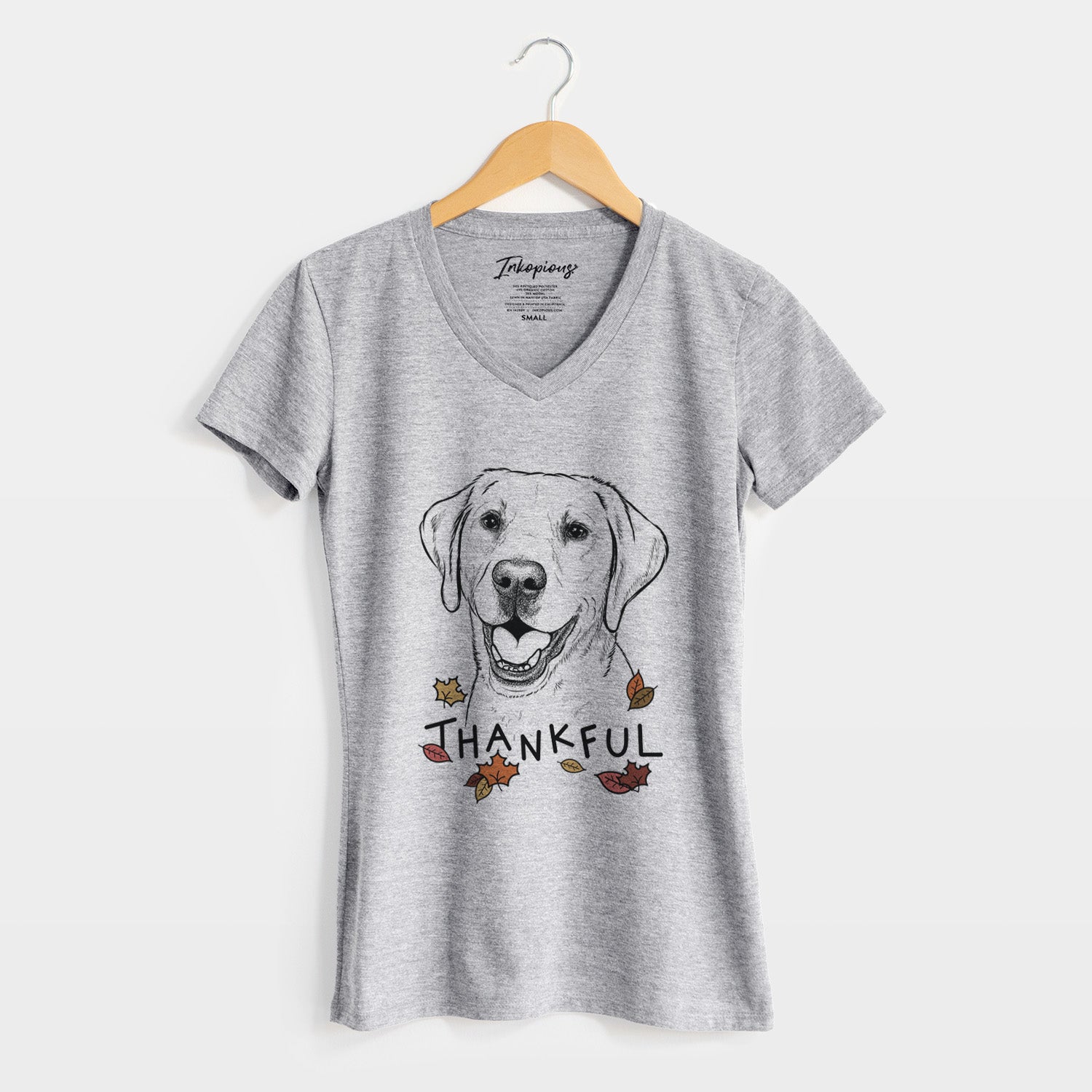 Thankful Nate the Labrador Retriever - Women's V-neck Shirt