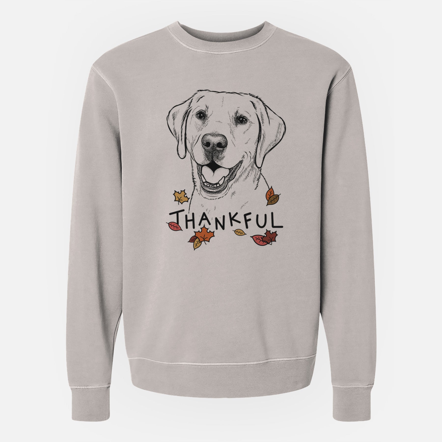 Thankful Nate the Labrador Retriever - Unisex Pigment Dyed Crew Sweatshirt