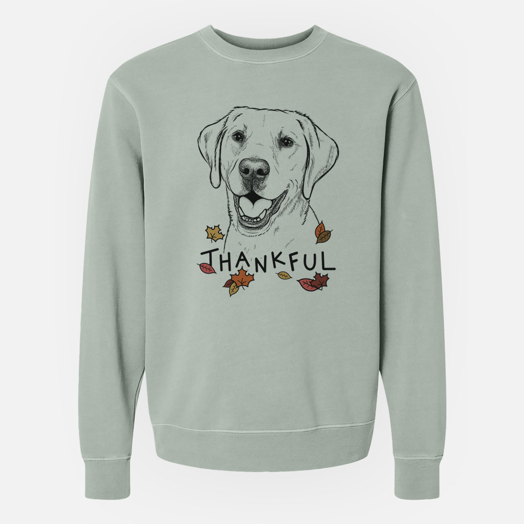 Thankful Nate the Labrador Retriever - Unisex Pigment Dyed Crew Sweatshirt