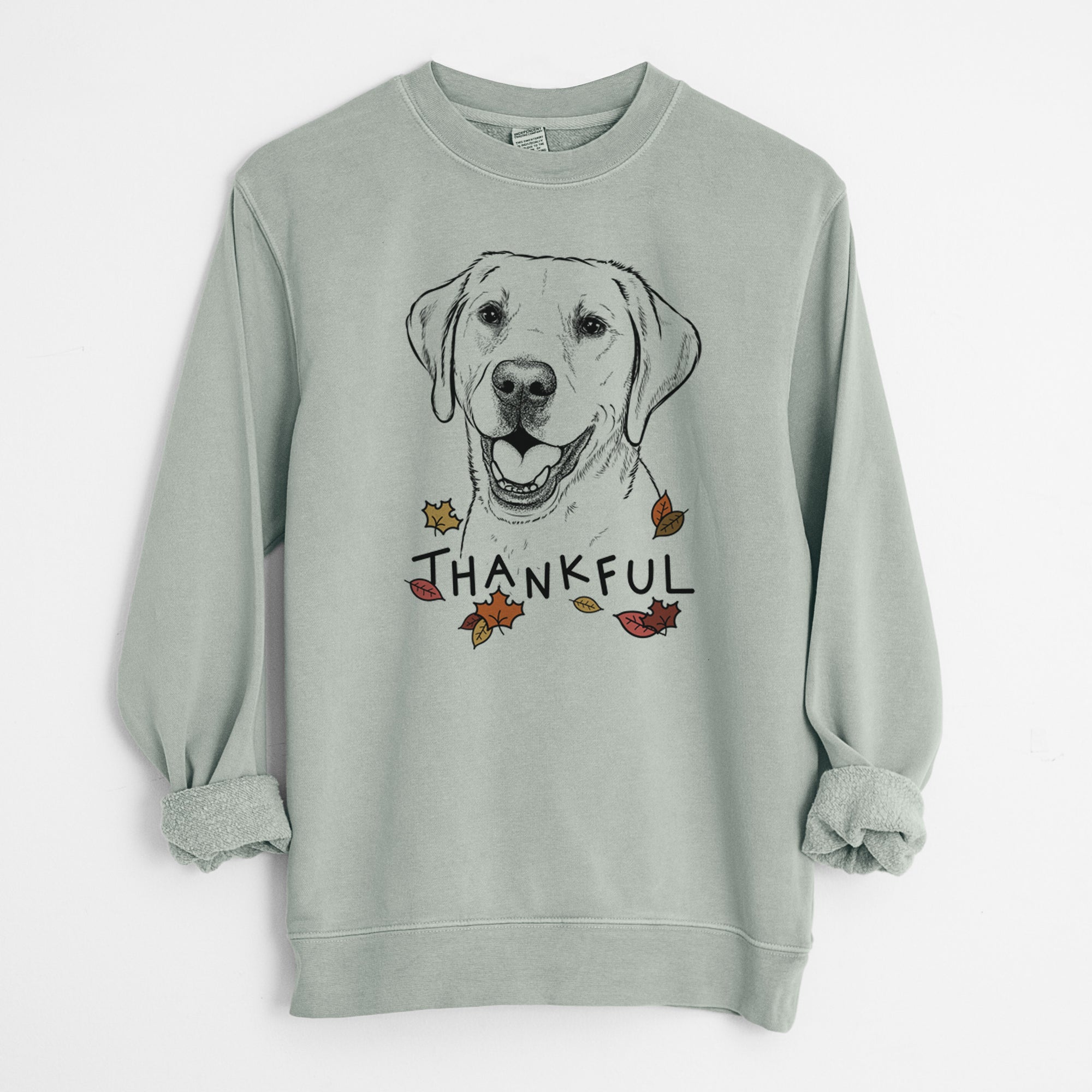 Thankful Nate the Labrador Retriever - Unisex Pigment Dyed Crew Sweatshirt