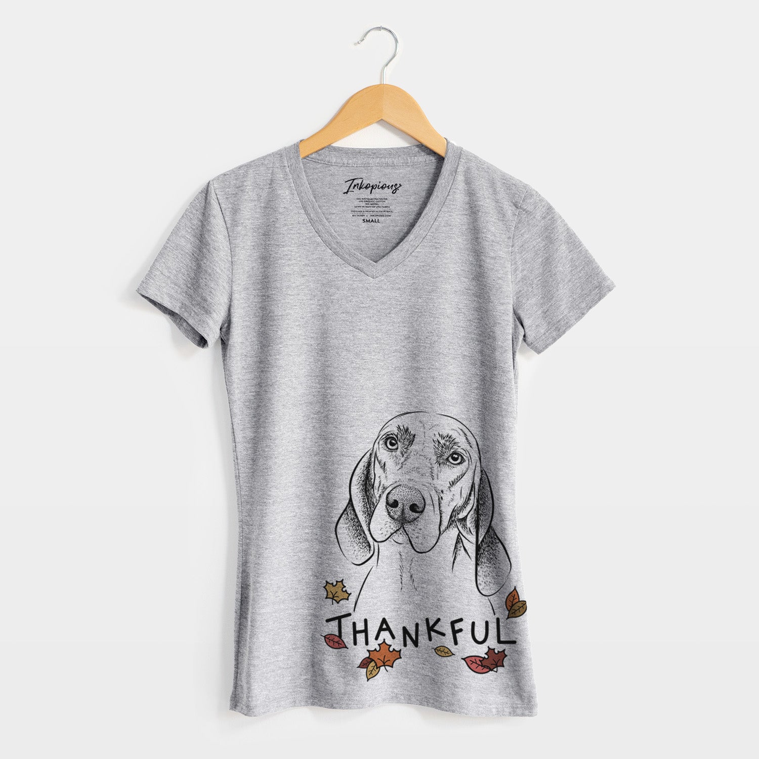 Thankful Norman the Plott Hound - Women's V-neck Shirt