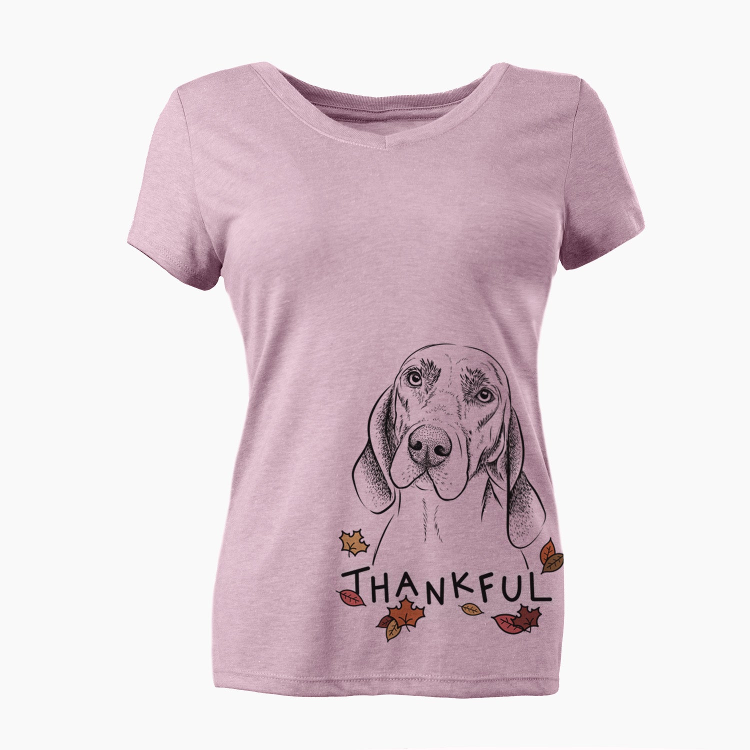 Thankful Norman the Plott Hound - Women's V-neck Shirt