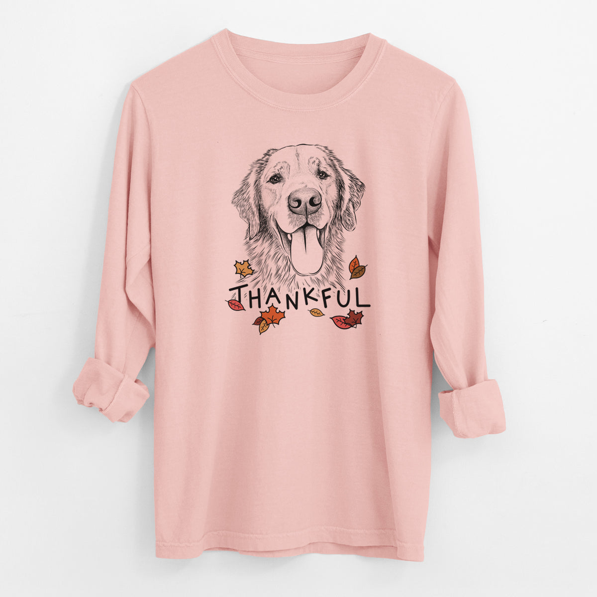 Thankful Oliver Tredup the Golden Retriever - Men's Heavyweight 100% Cotton Long Sleeve