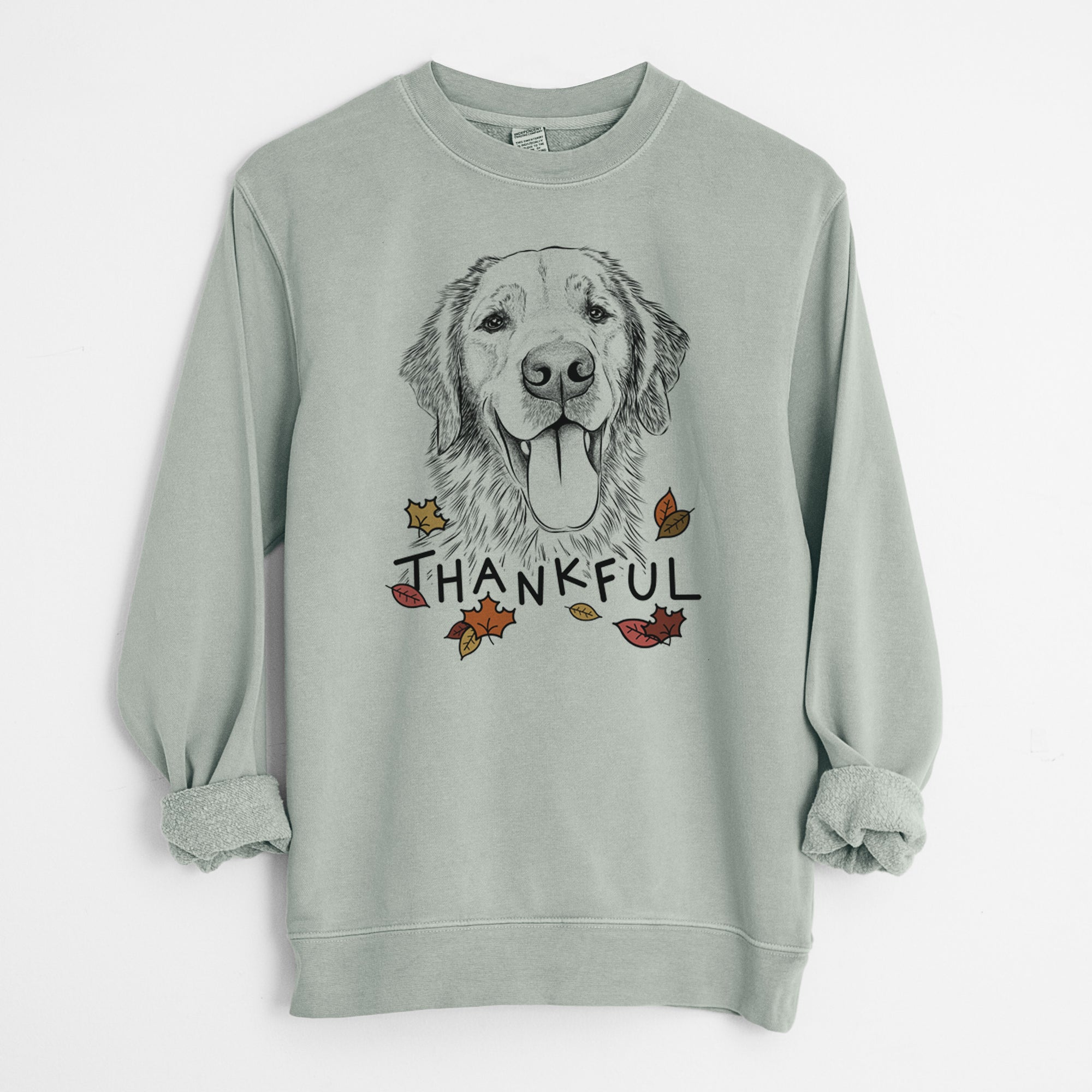 Thankful Oliver Tredup the Golden Retriever - Unisex Pigment Dyed Crew Sweatshirt