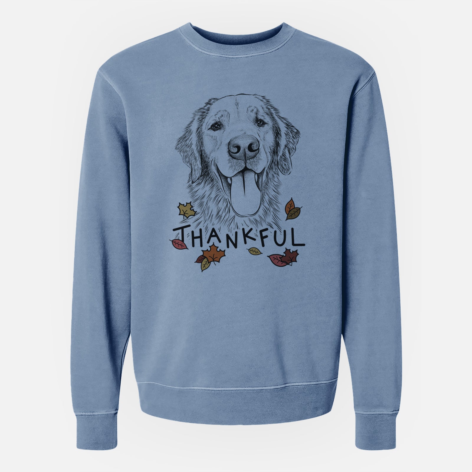 Thankful Oliver Tredup the Golden Retriever - Unisex Pigment Dyed Crew Sweatshirt