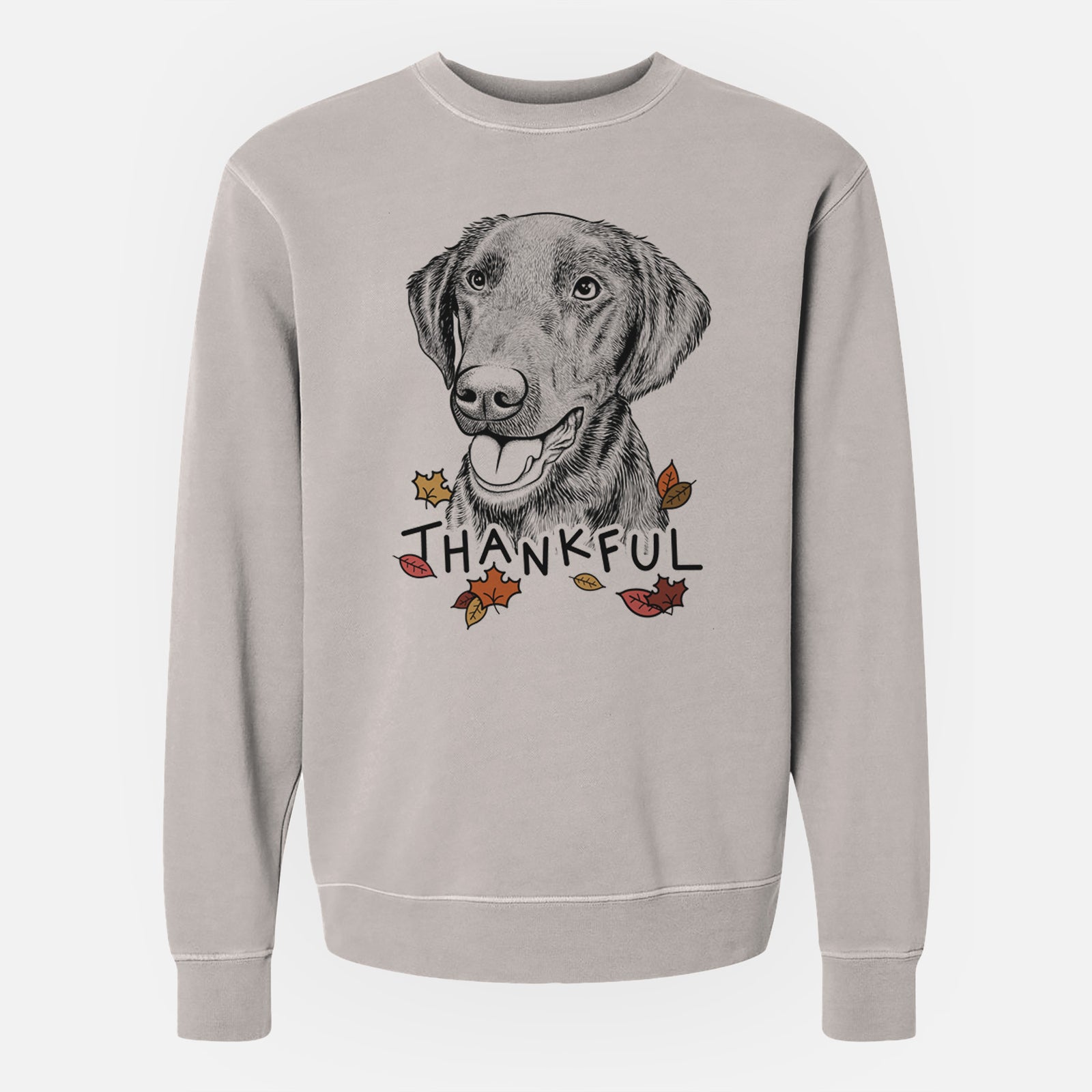 Thankful Onyx the Labrador Retriever - Unisex Pigment Dyed Crew Sweatshirt