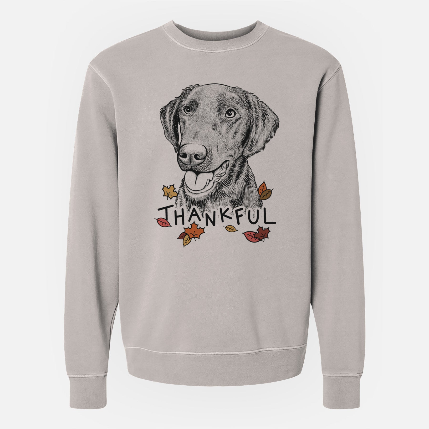 Thankful Onyx the Labrador Retriever - Unisex Pigment Dyed Crew Sweatshirt