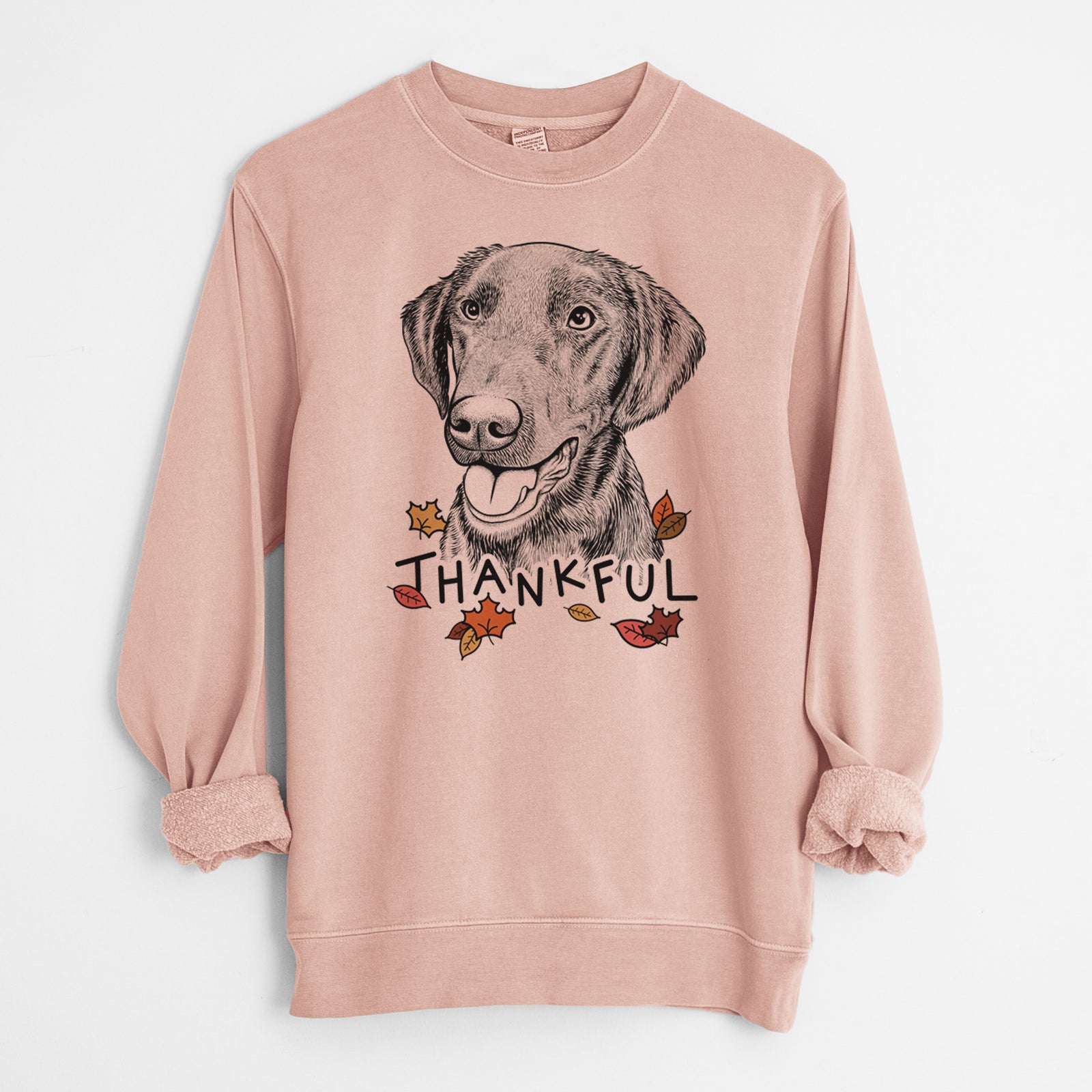 Thankful Onyx the Labrador Retriever - Unisex Pigment Dyed Crew Sweatshirt