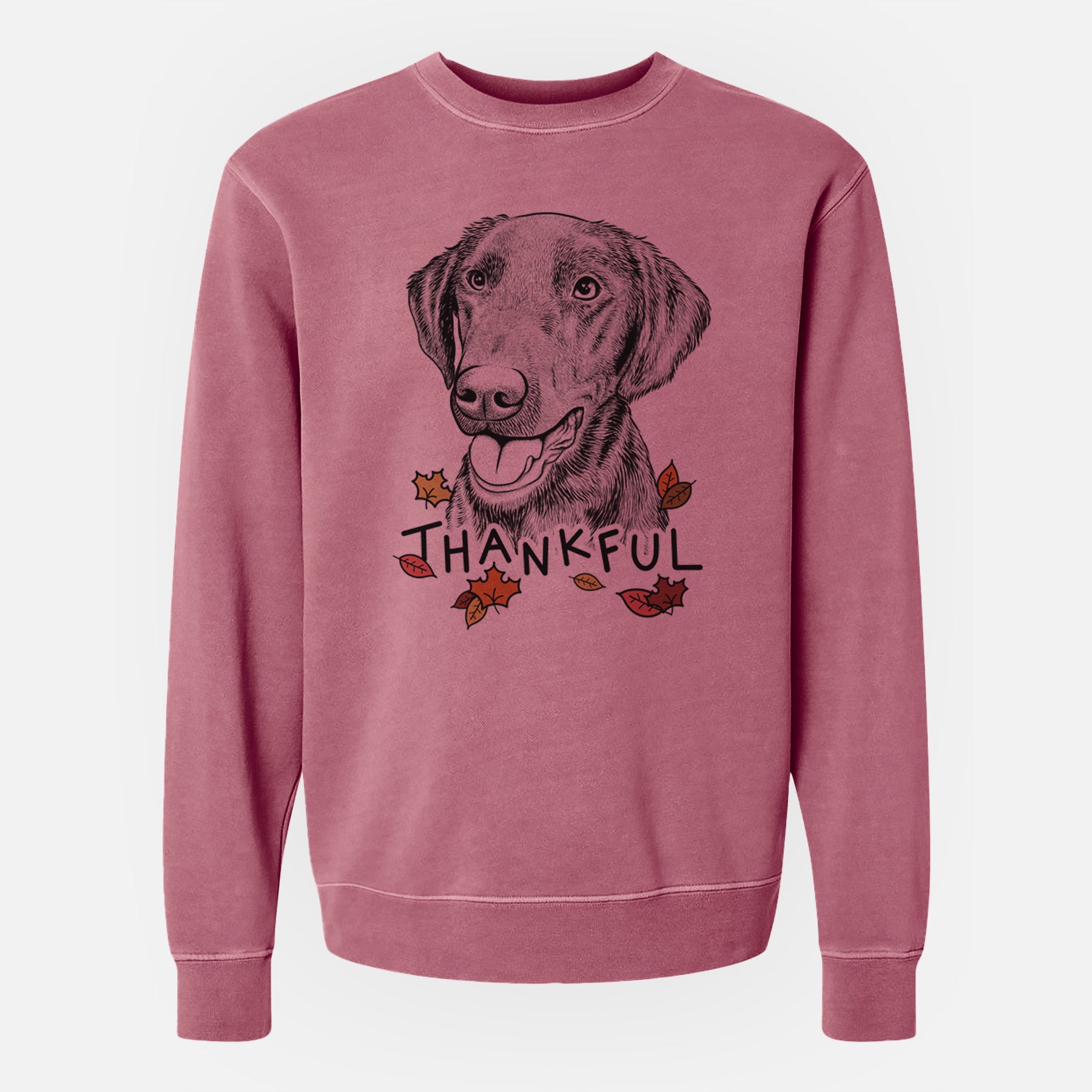 Thankful Onyx the Labrador Retriever - Unisex Pigment Dyed Crew Sweatshirt