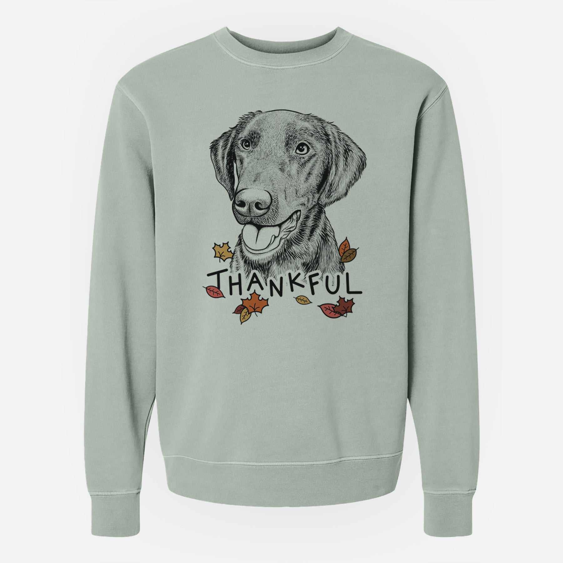 Thankful Onyx the Labrador Retriever - Unisex Pigment Dyed Crew Sweatshirt