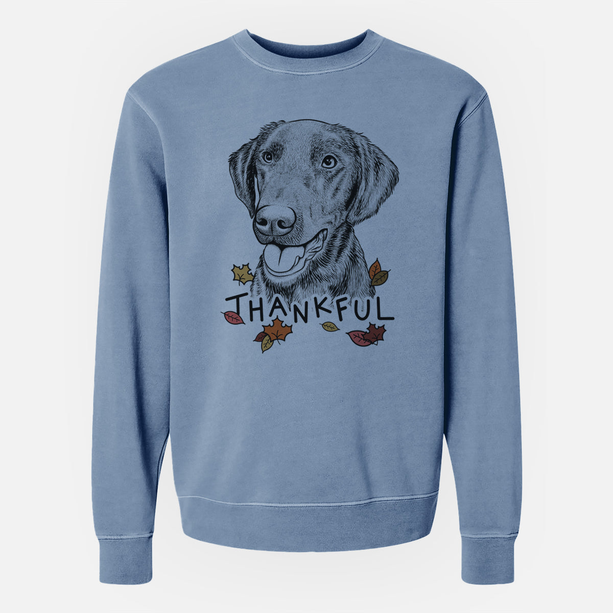Thankful Onyx the Labrador Retriever - Unisex Pigment Dyed Crew Sweatshirt