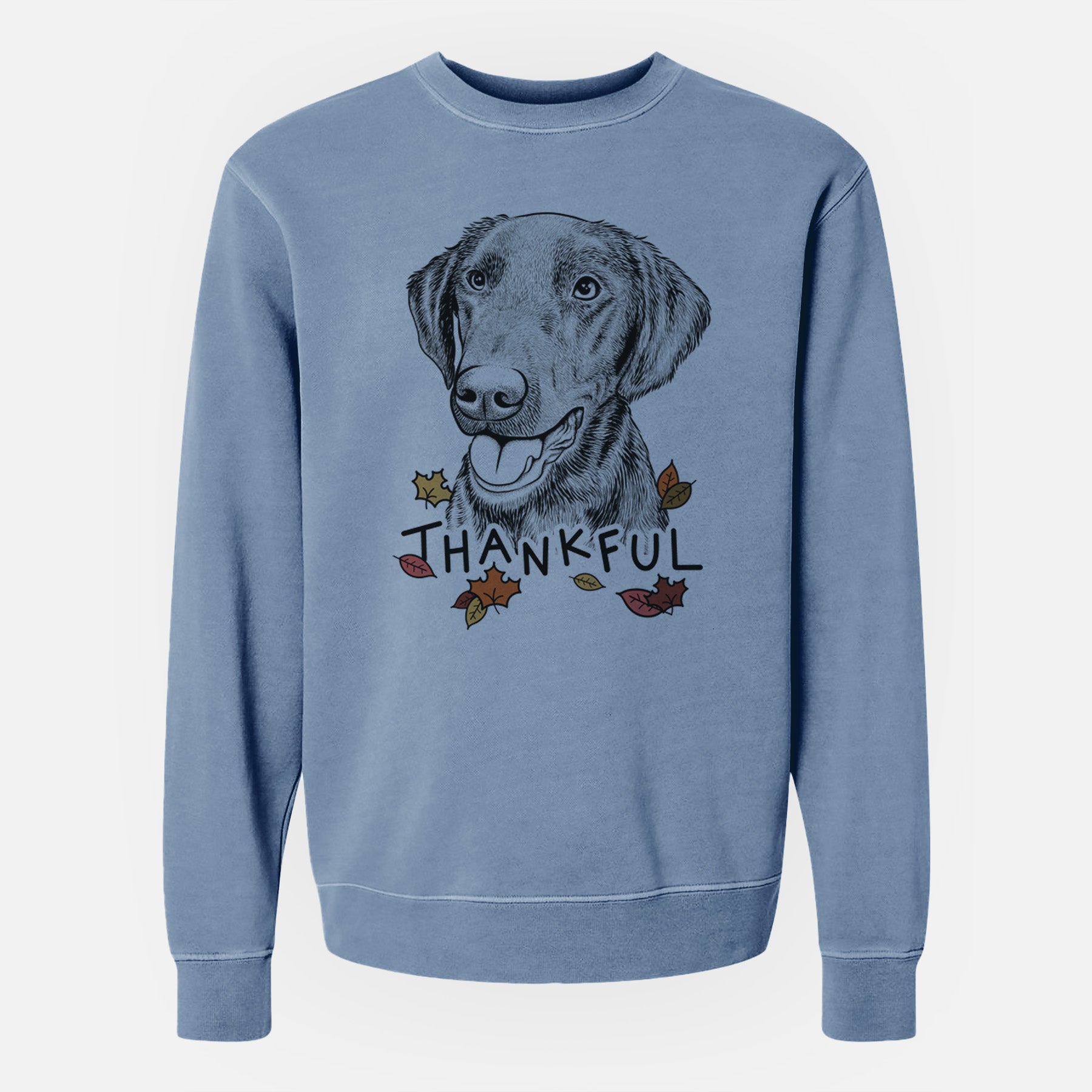 Thankful Onyx the Labrador Retriever - Unisex Pigment Dyed Crew Sweatshirt