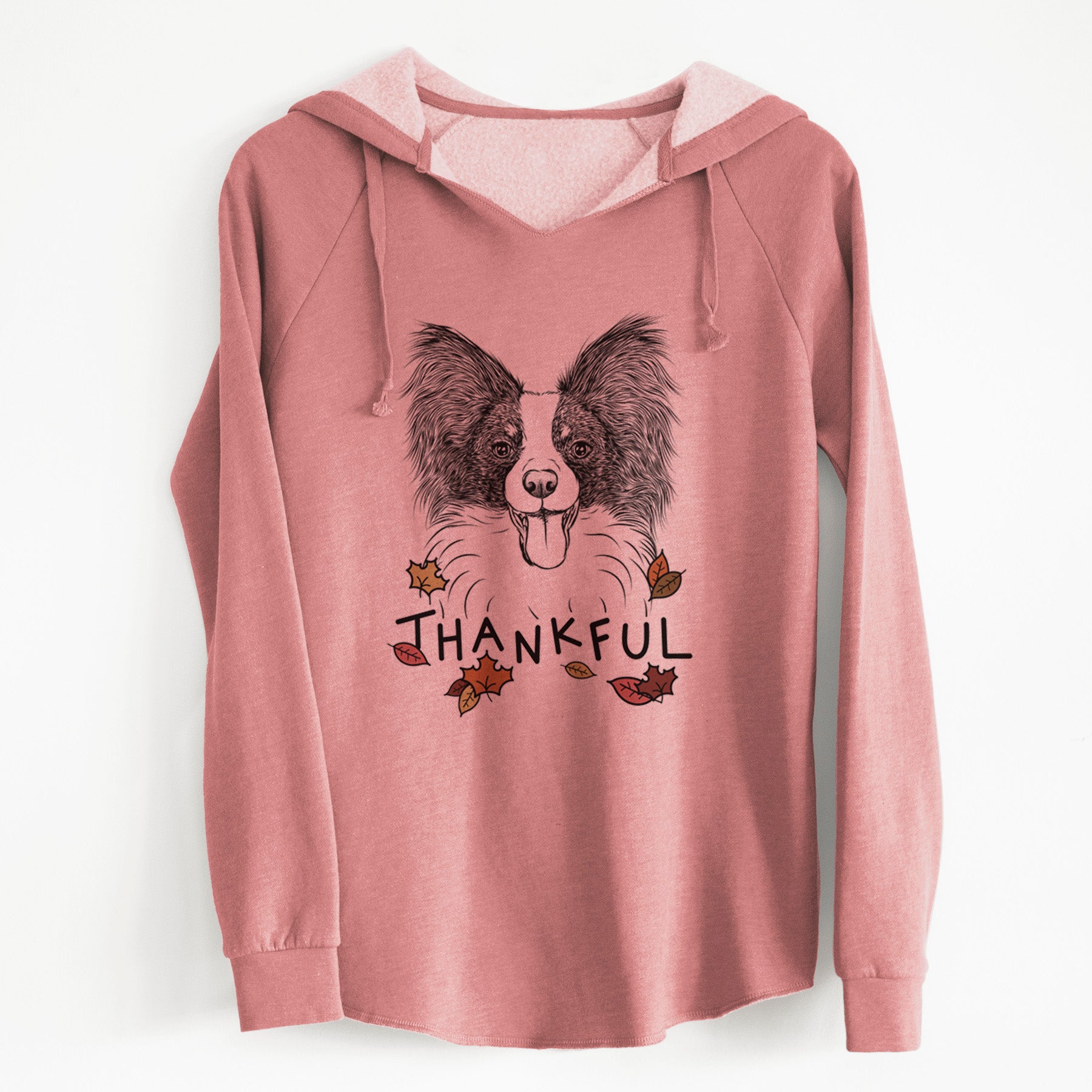 Thankful Patrick the Papillon - Cali Wave Hooded Sweatshirt