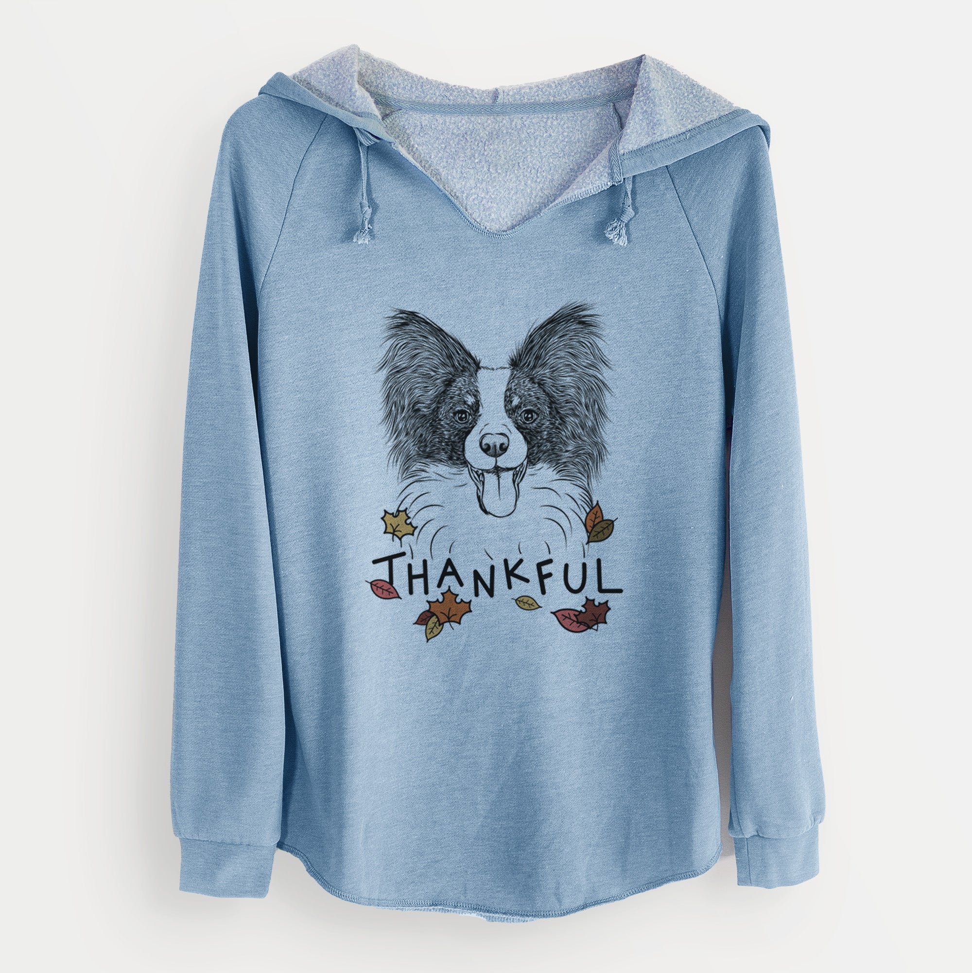 Thankful Patrick the Papillon - Cali Wave Hooded Sweatshirt