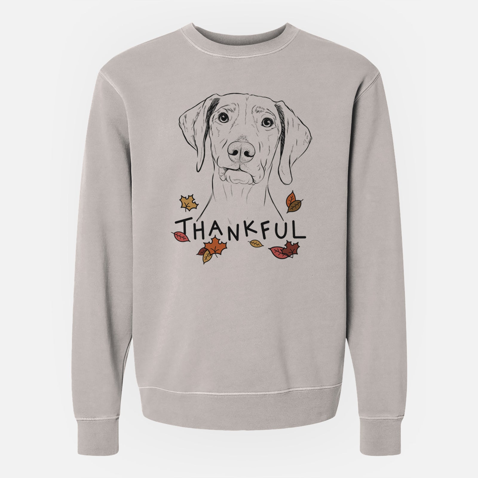 Thankful Pawley the Vizsla - Unisex Pigment Dyed Crew Sweatshirt