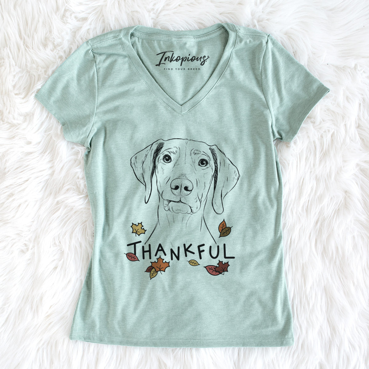 Thankful Pawley the Vizsla - Women&#39;s V-neck Shirt