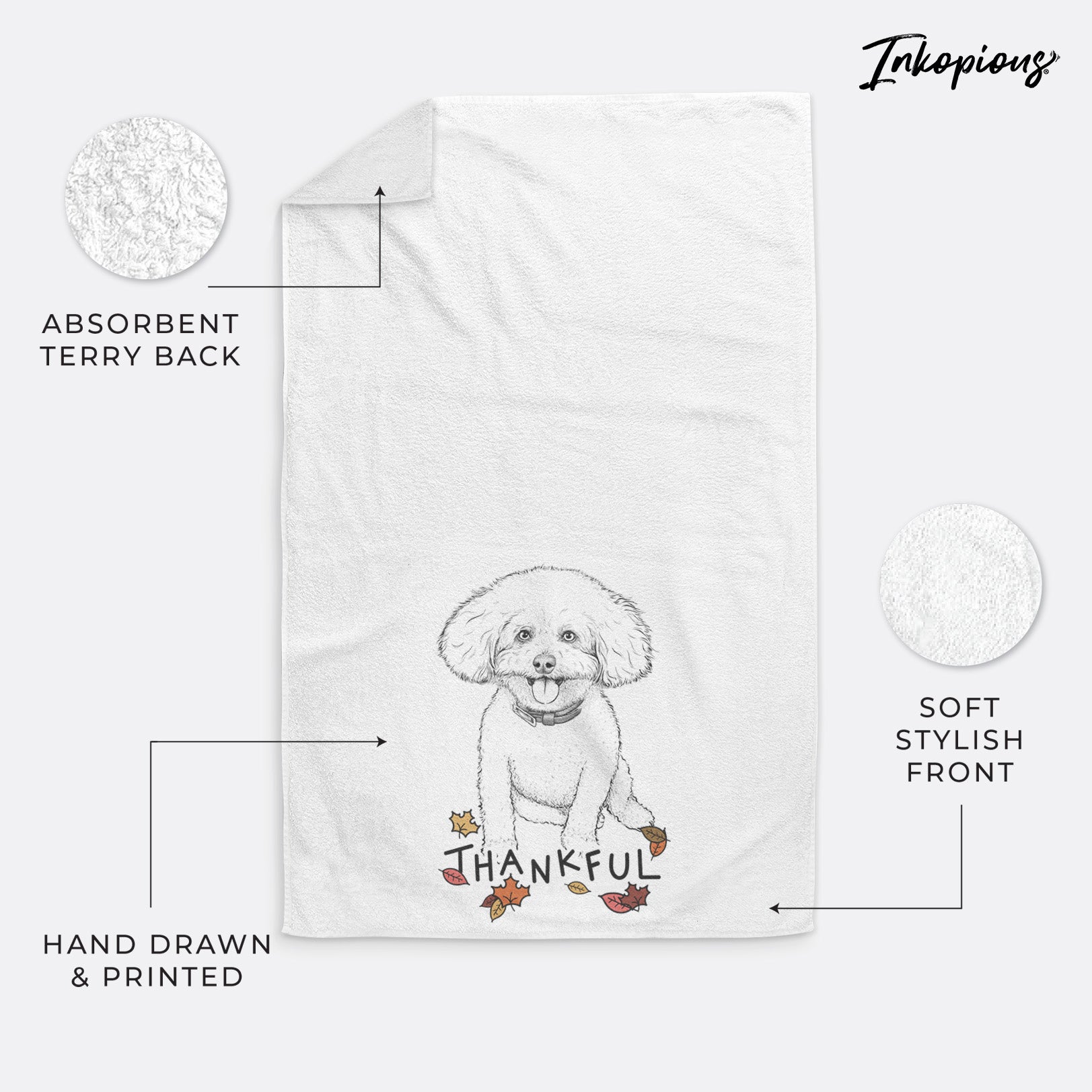 Peyton the Bichon Frise Premium Hand Towel