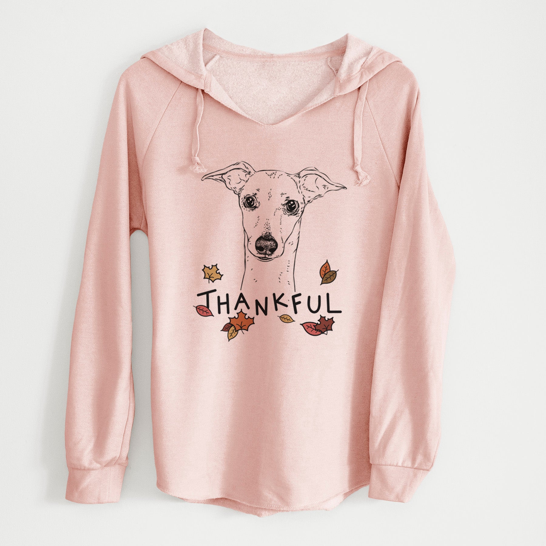 Thankful Pip the Italian Greyhound - Cali Wave Hooded Sweatshirt