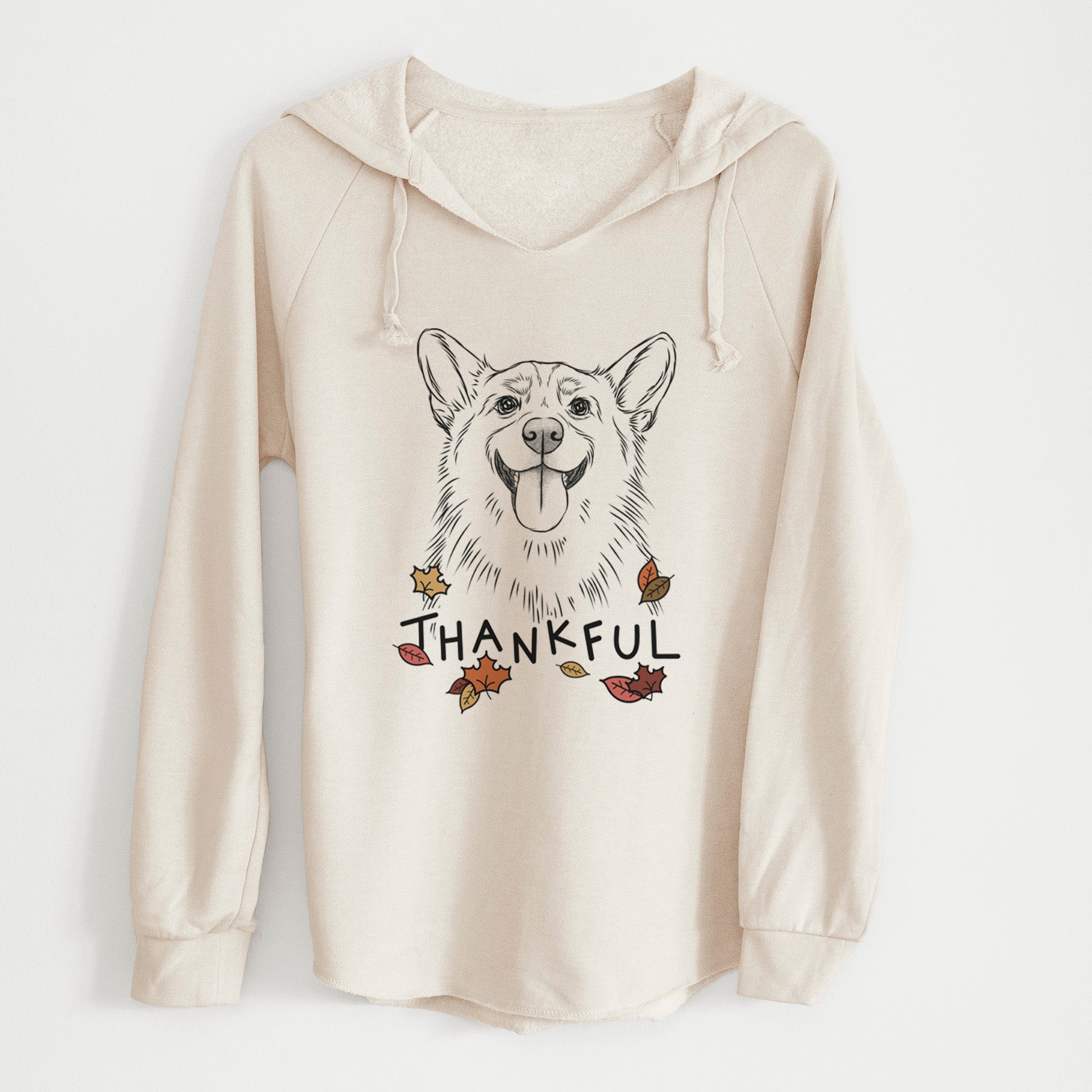Thankful Porter the Pembroke Welsh Corgi - Cali Wave Hooded Sweatshirt