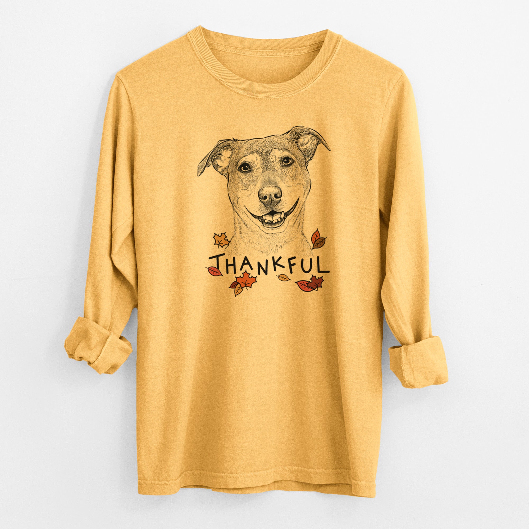 Thankful Reese the Mountain Cur - Men's Heavyweight 100% Cotton Long Sleeve