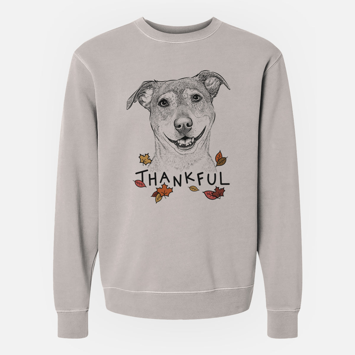 Thankful Reese the Mountain Cur - Unisex Pigment Dyed Crew Sweatshirt