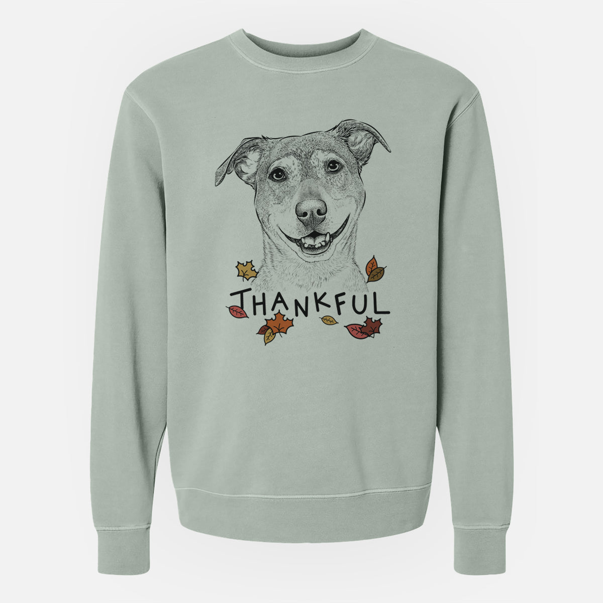 Thankful Reese the Mountain Cur - Unisex Pigment Dyed Crew Sweatshirt