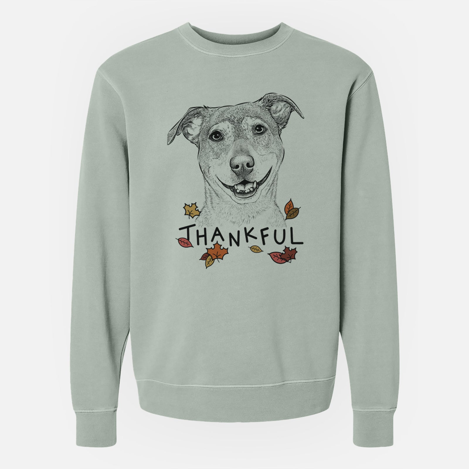 Thankful Reese the Mountain Cur - Unisex Pigment Dyed Crew Sweatshirt