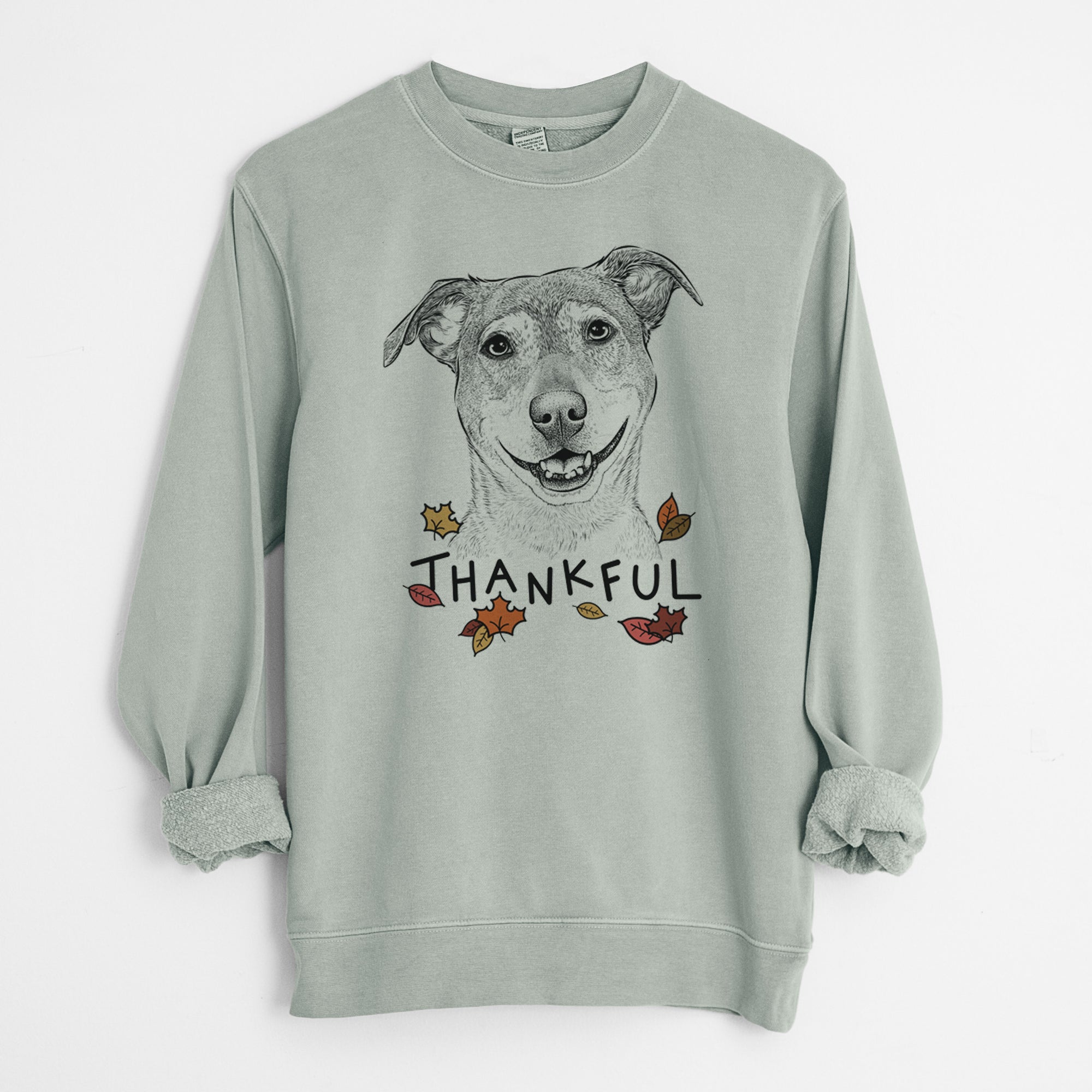 Thankful Reese the Mountain Cur - Unisex Pigment Dyed Crew Sweatshirt