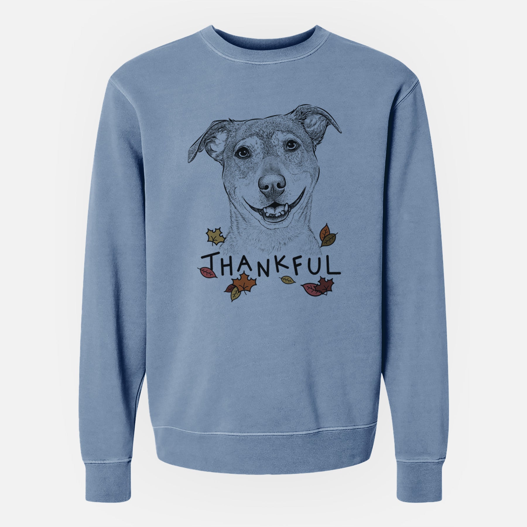 Thankful Reese the Mountain Cur - Unisex Pigment Dyed Crew Sweatshirt