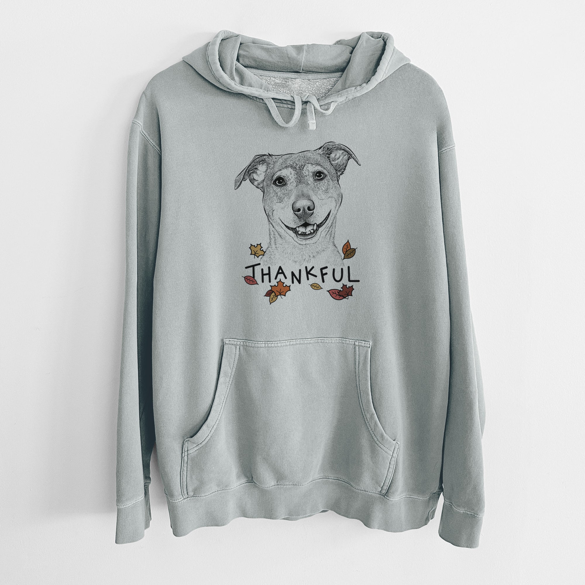 Thankful Reese the Mountain Cur - Unisex Pigment Dyed Hoodie