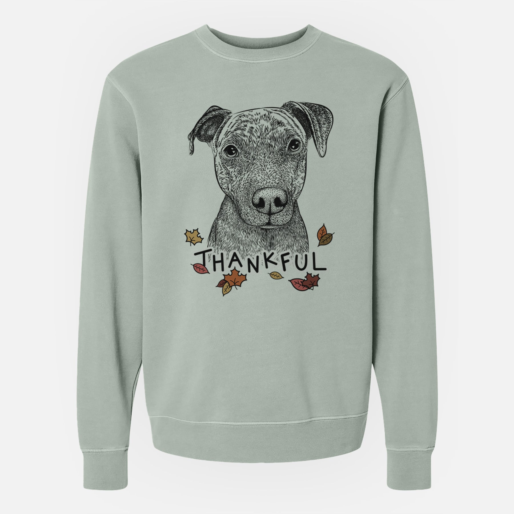 Thankful Reeses the Pitbull - Unisex Pigment Dyed Crew Sweatshirt