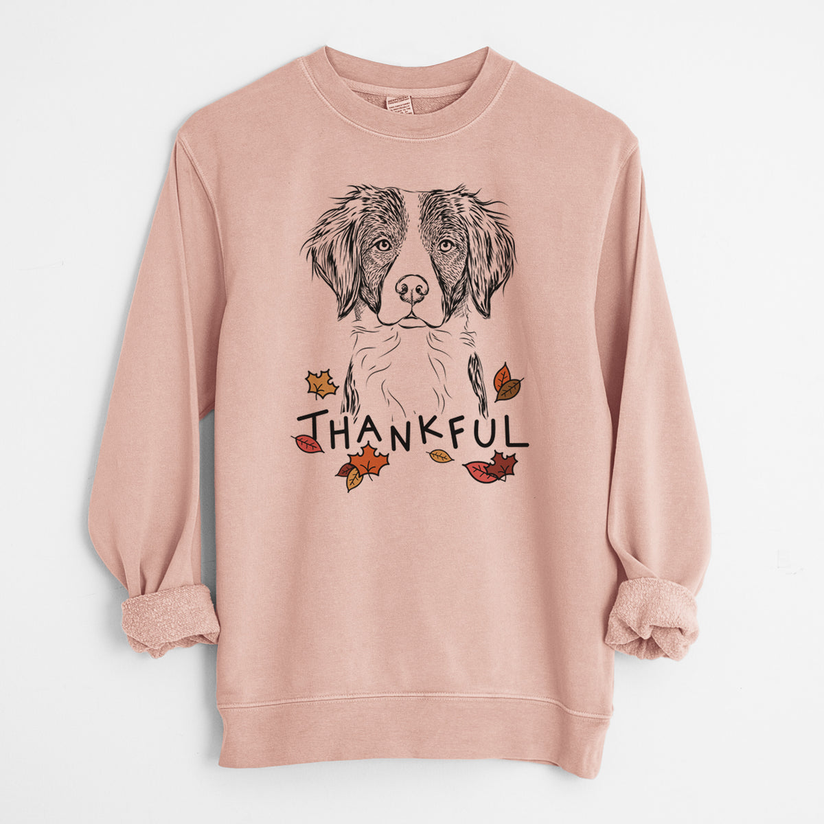 Thankful Remi the Brittany - Unisex Pigment Dyed Crew Sweatshirt