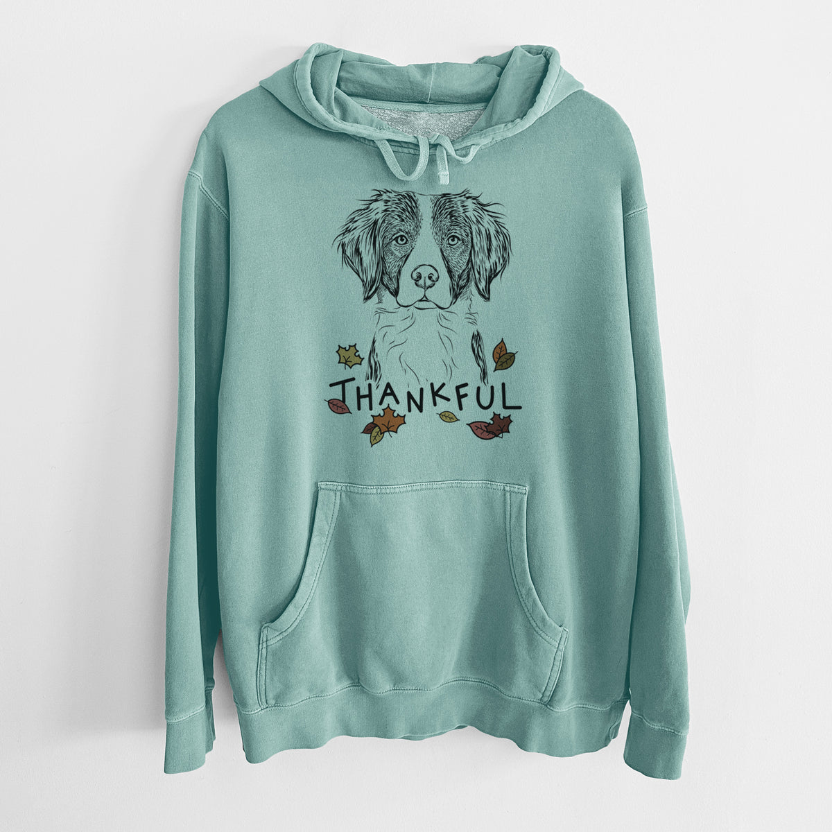 Thankful Remi the Brittany - Unisex Pigment Dyed Hoodie
