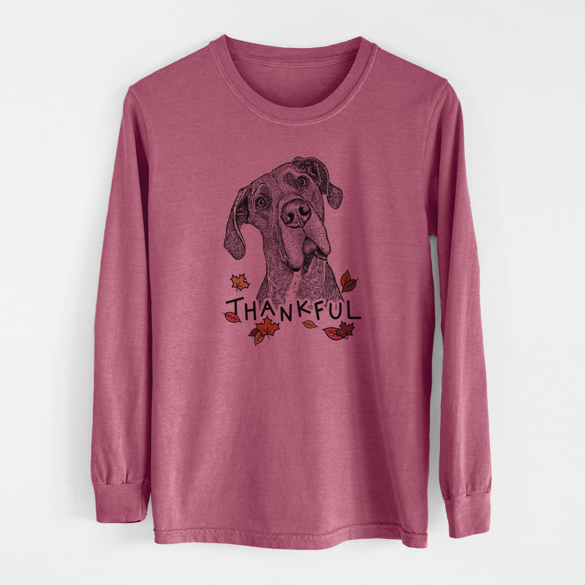 Thankful River the Great Dane - Men's Heavyweight 100% Cotton Long Sleeve