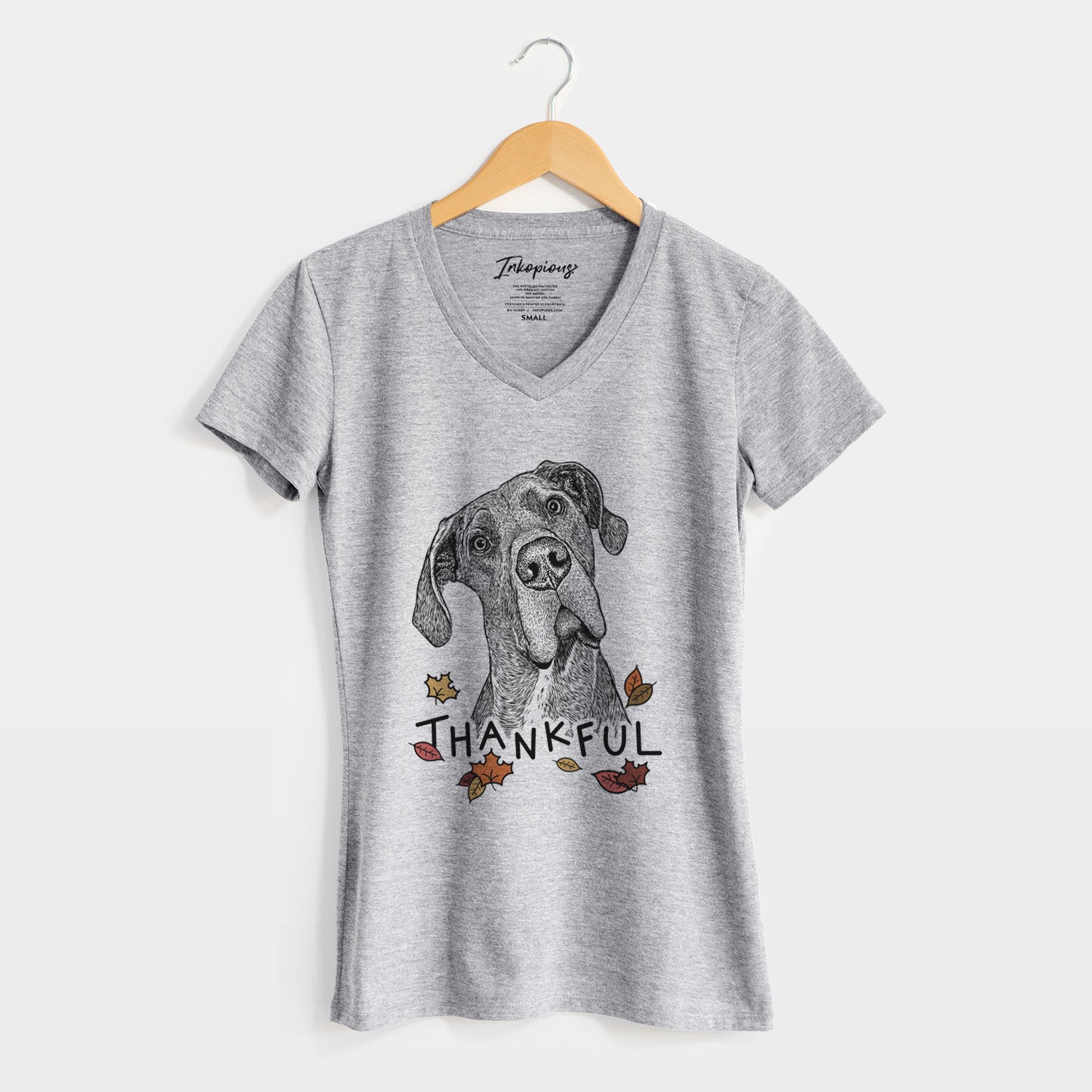 Thankful River the Great Dane - Women's V-neck Shirt