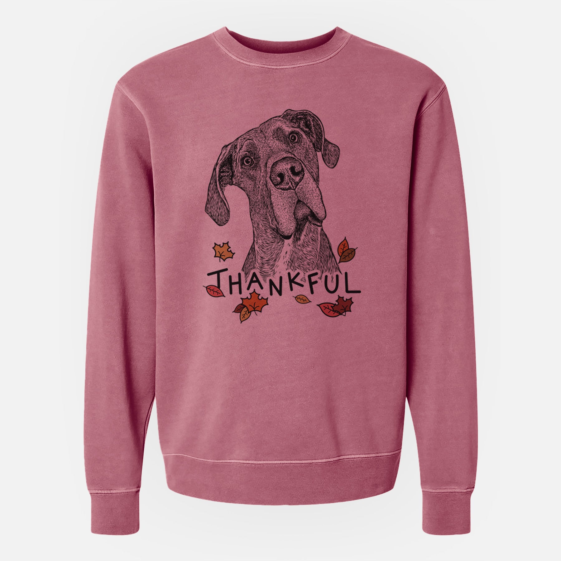 Thankful River the Great Dane - Unisex Pigment Dyed Crew Sweatshirt