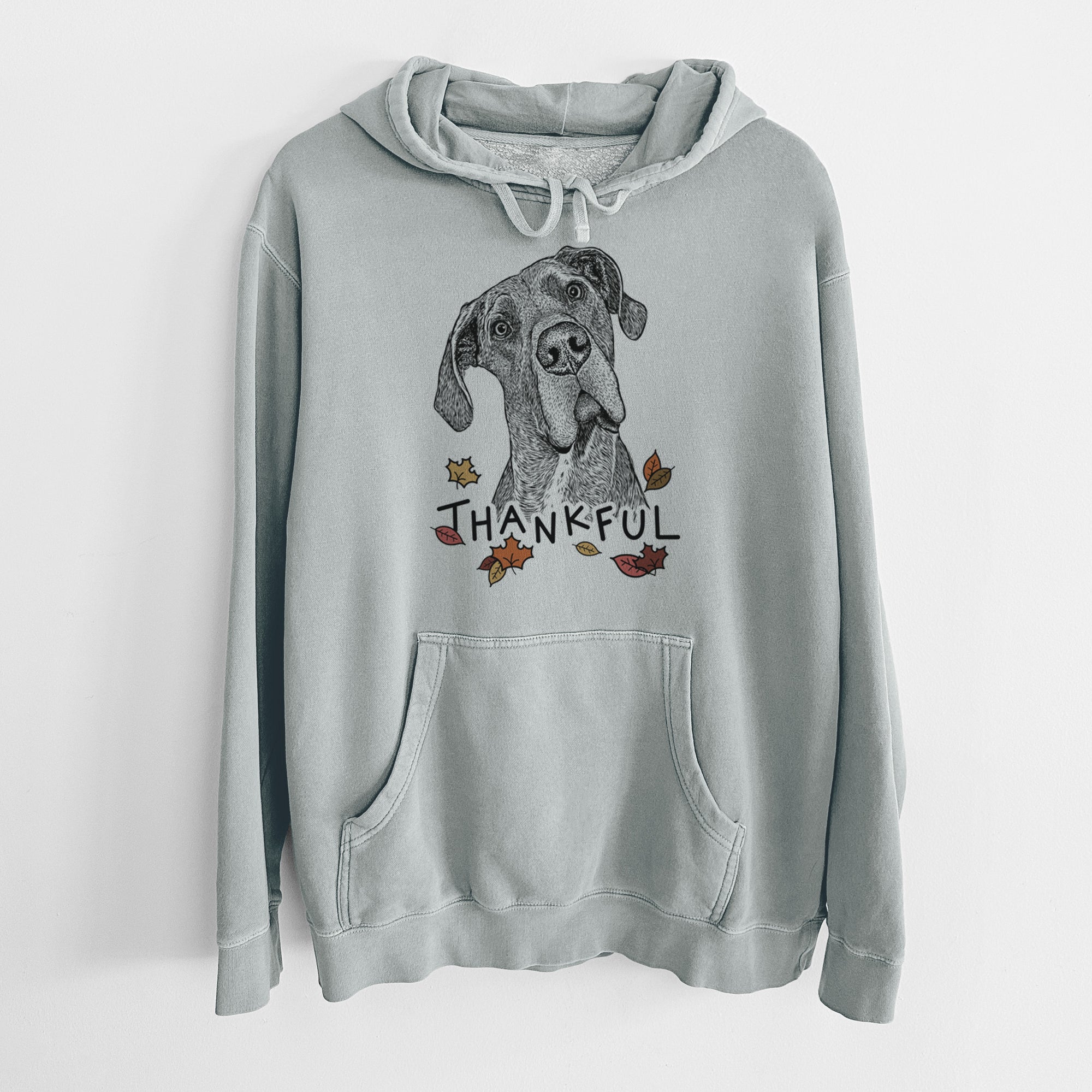 Thankful River the Great Dane - Unisex Pigment Dyed Hoodie