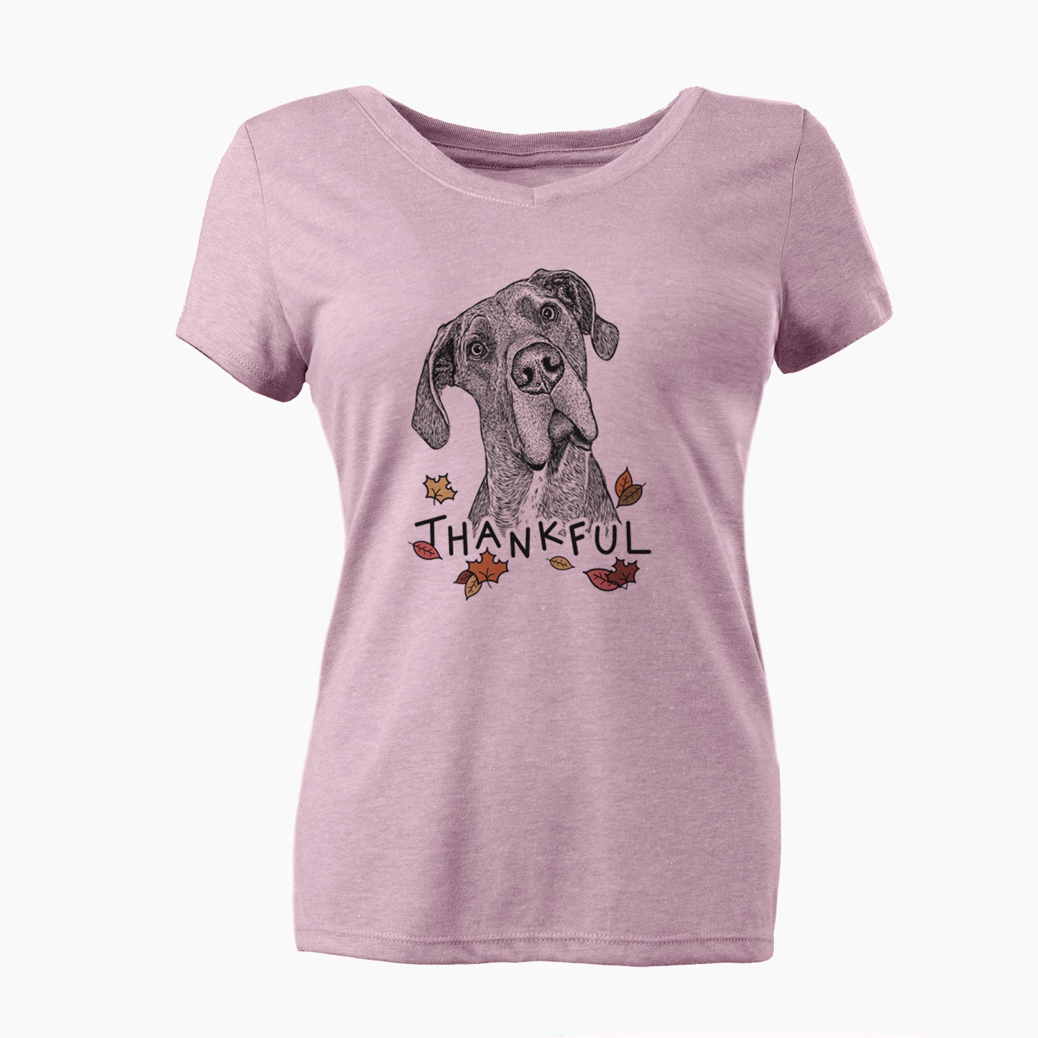 Thankful River the Great Dane - Women's V-neck Shirt