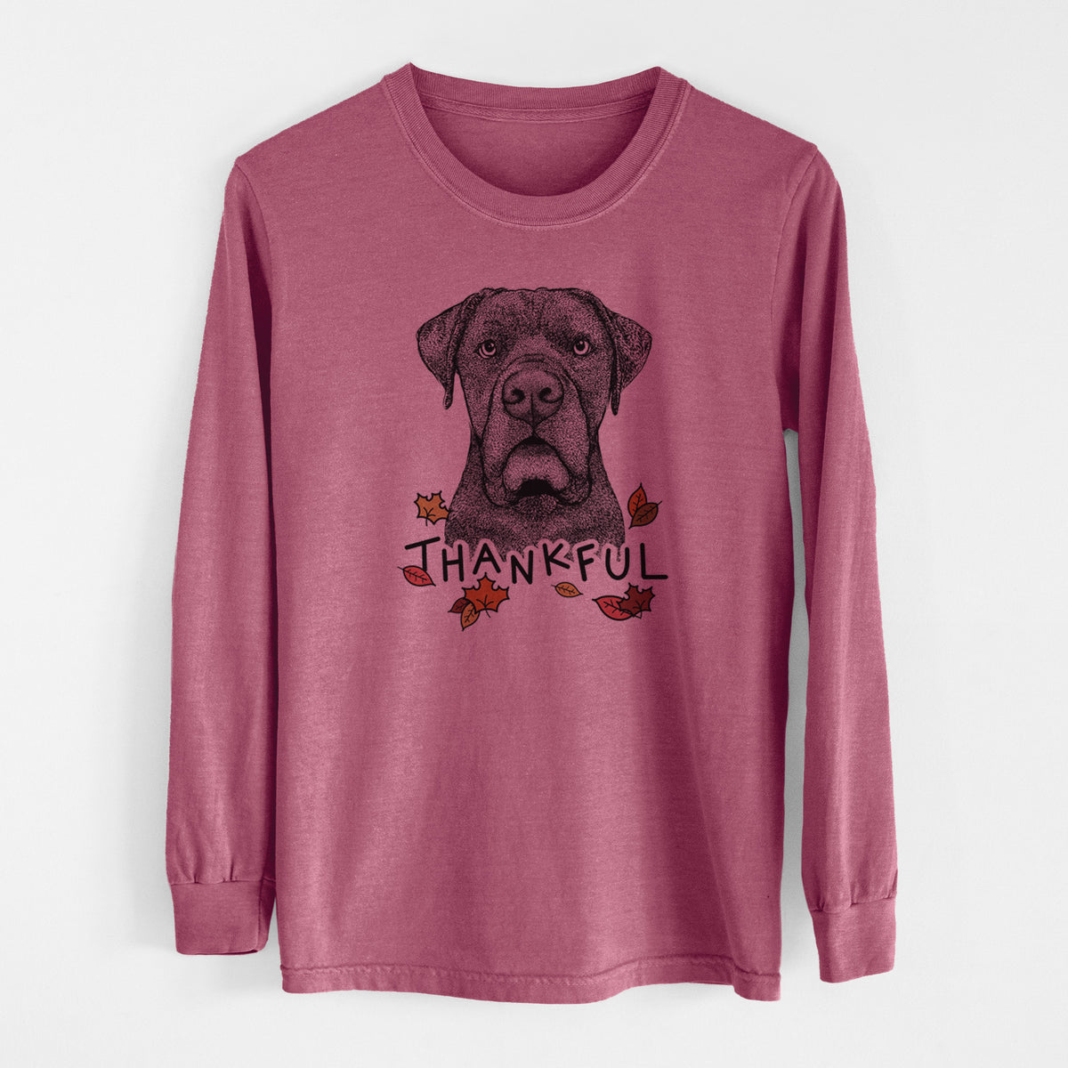 Thankful Rocco the Cane Corso - Men's Heavyweight 100% Cotton Long Sleeve
