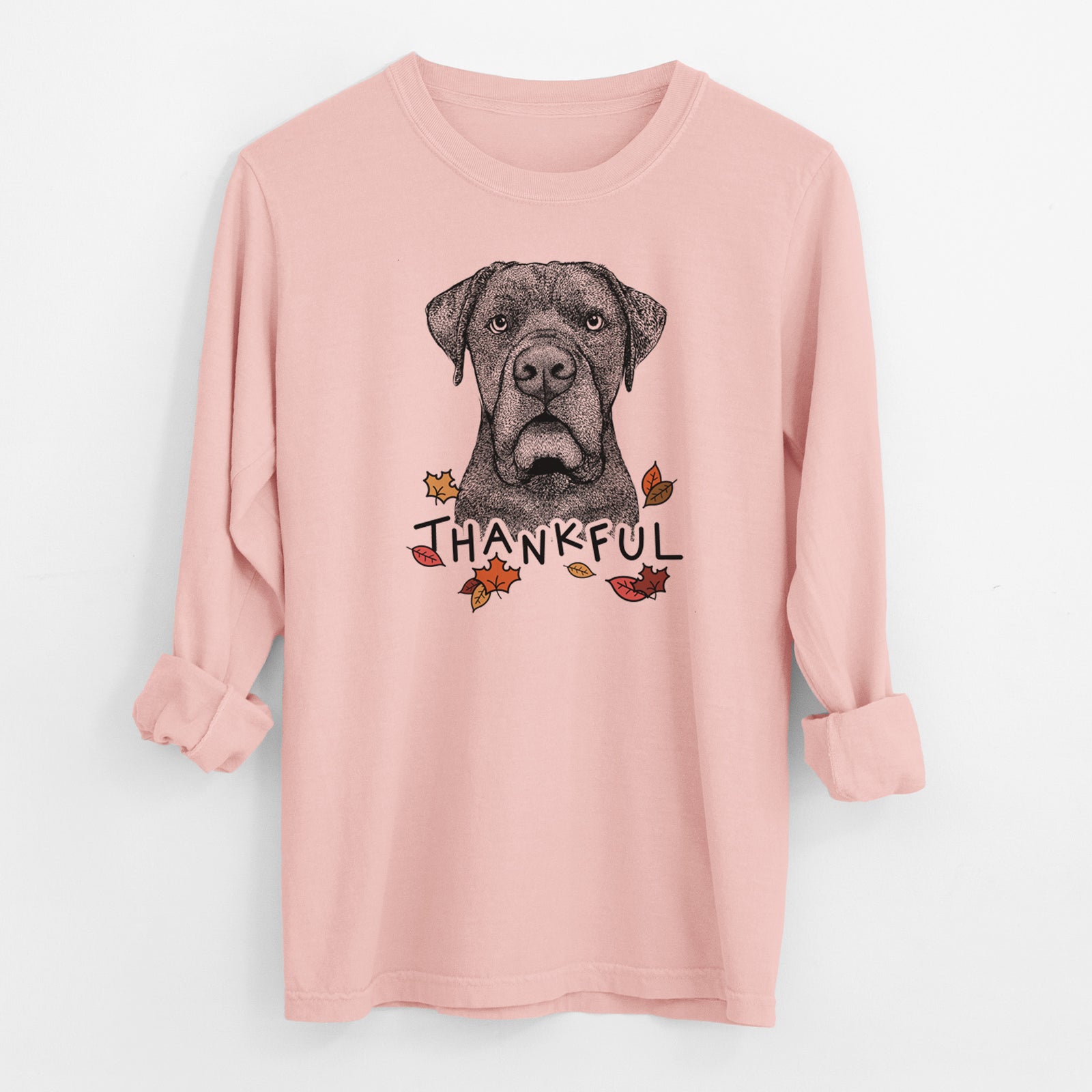 Thankful Rocco the Cane Corso - Men's Heavyweight 100% Cotton Long Sleeve
