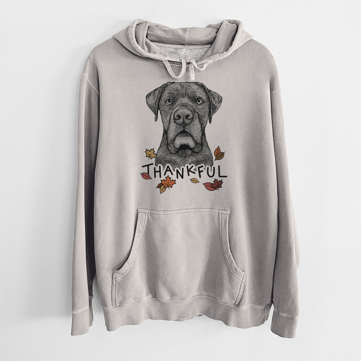 Thankful Rocco the Cane Corso - Unisex Pigment Dyed Hoodie