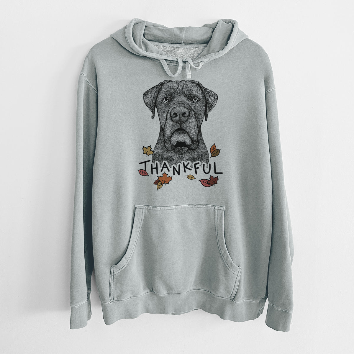 Thankful Rocco the Cane Corso - Unisex Pigment Dyed Hoodie