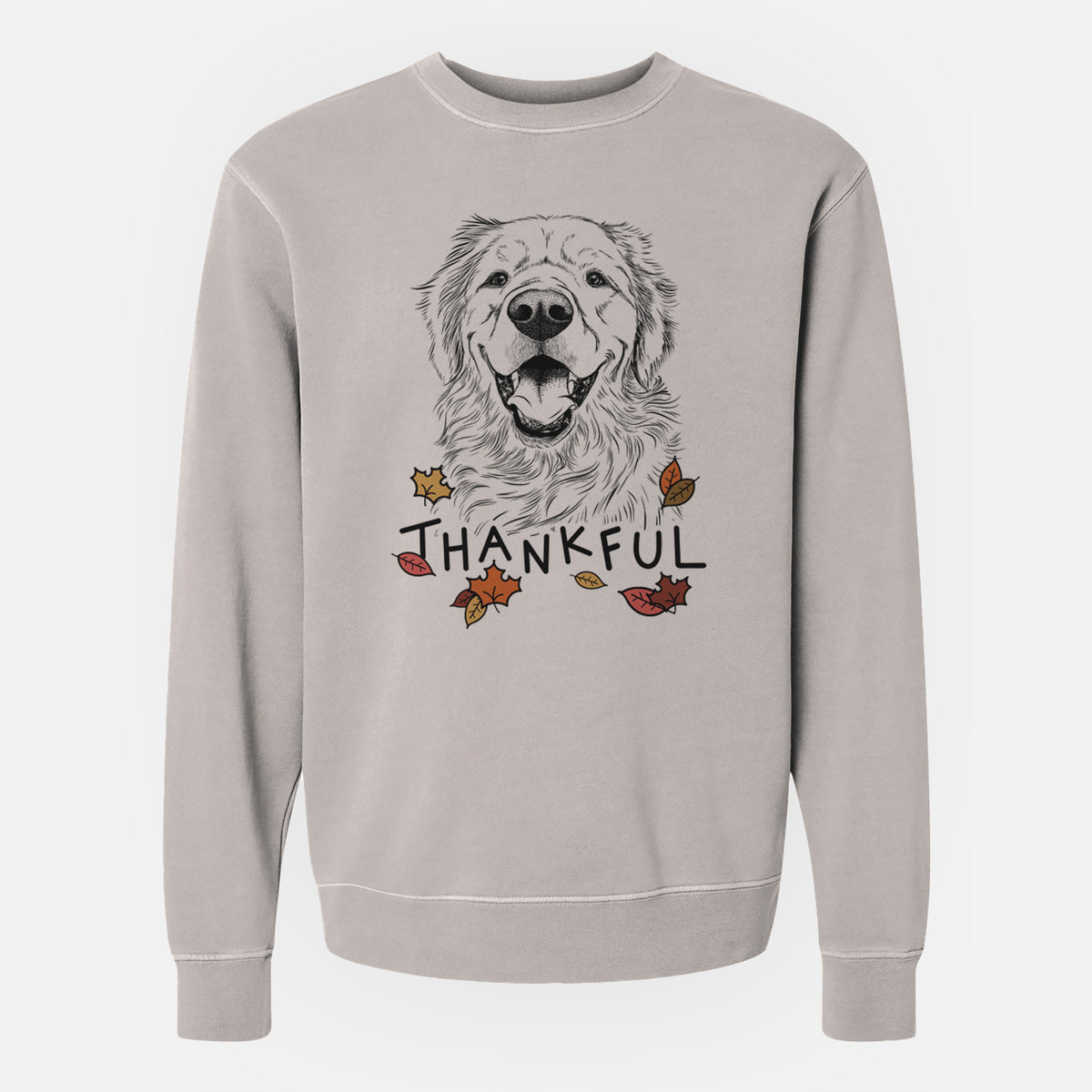 Thankful Roger the Golden Retriever - Unisex Pigment Dyed Crew Sweatshirt