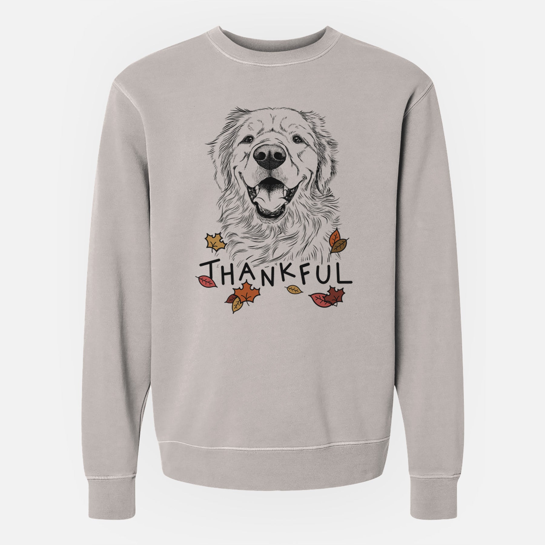 Thankful Roger the Golden Retriever - Unisex Pigment Dyed Crew Sweatshirt