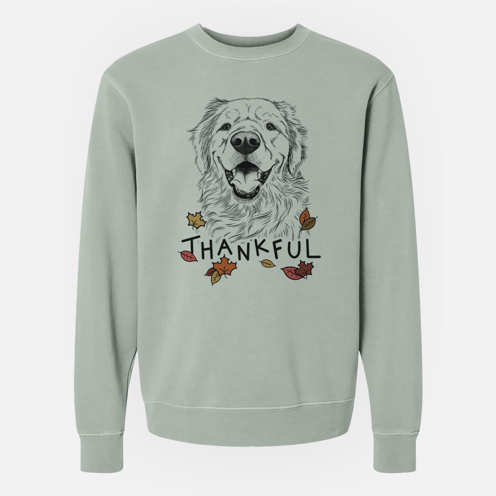 Thankful Roger the Golden Retriever - Unisex Pigment Dyed Crew Sweatshirt