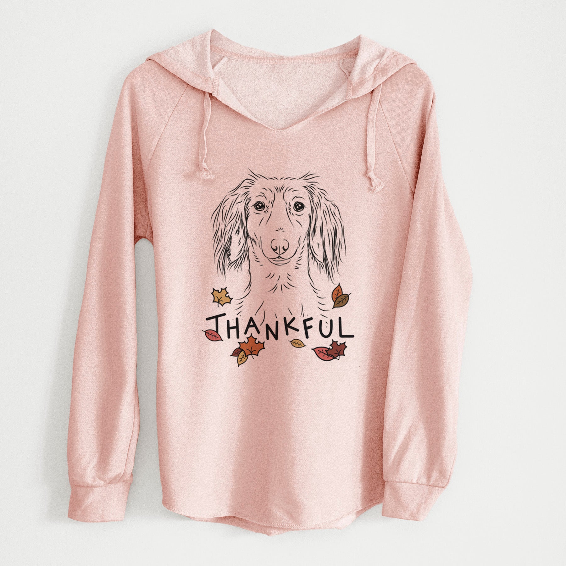 Thankful Roux the Long Haired Dachshund - Cali Wave Hooded Sweatshirt