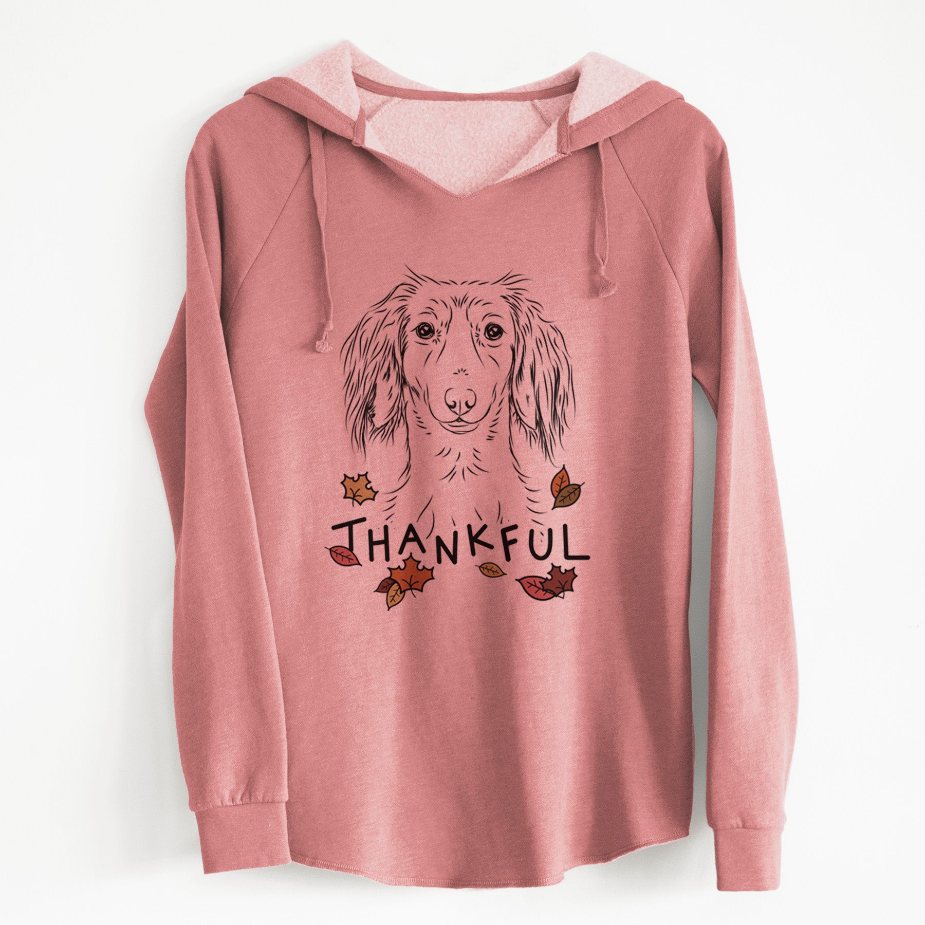 Thankful Roux the Long Haired Dachshund - Cali Wave Hooded Sweatshirt