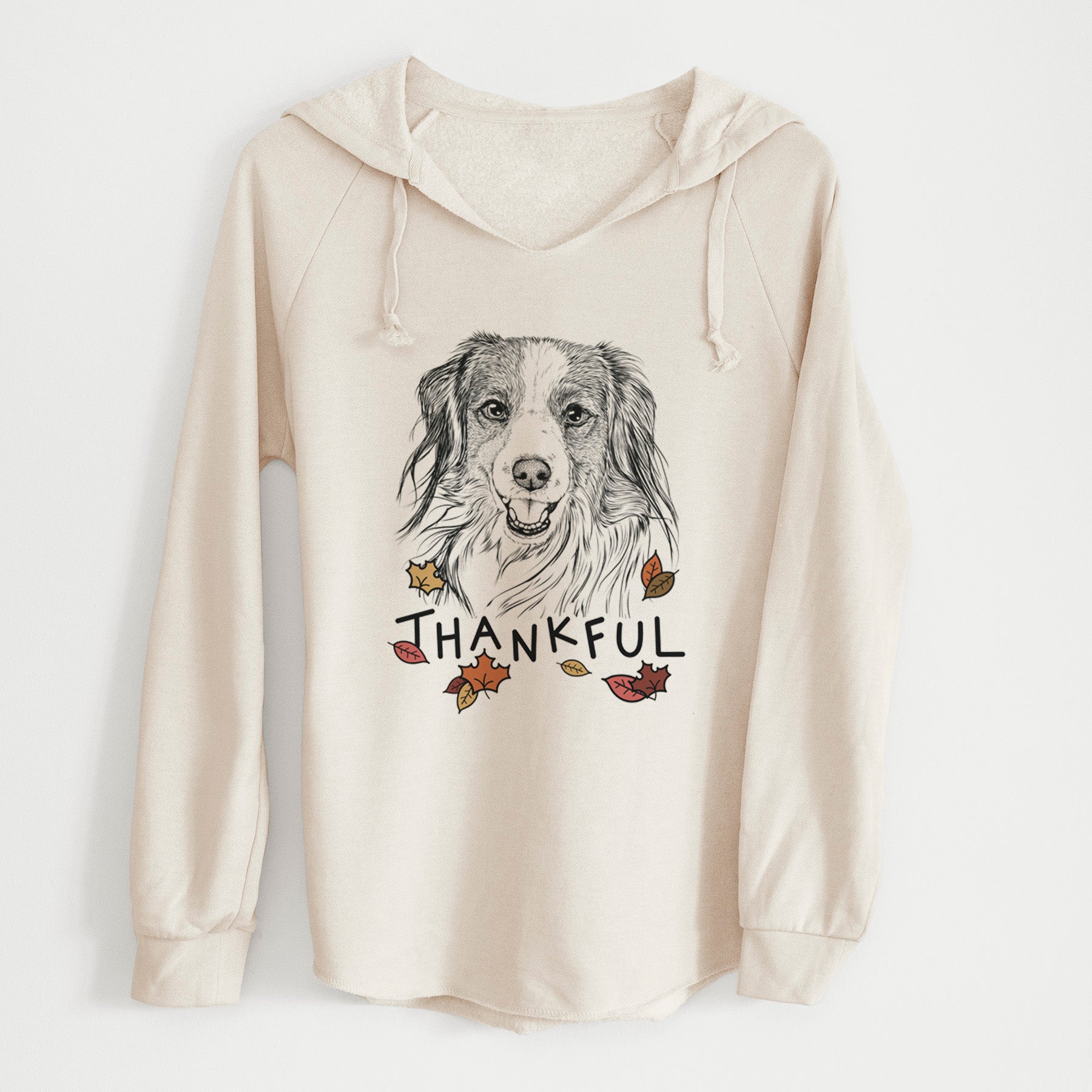 Thankful Rutger the Nederlandse Kooikerhondje - Cali Wave Hooded Sweatshirt