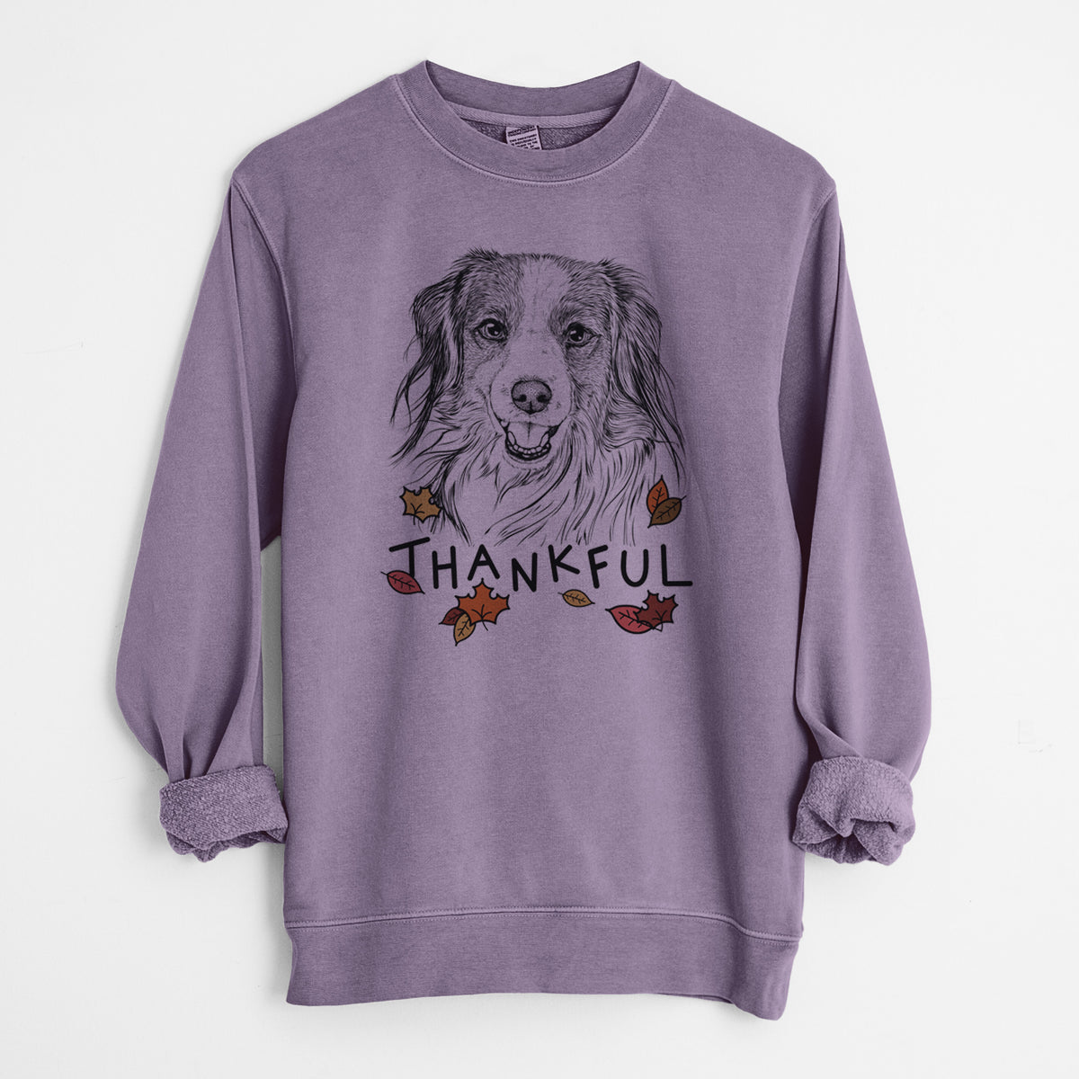 Thankful Rutger the Nederlandse Kooikerhondje - Unisex Pigment Dyed Crew Sweatshirt