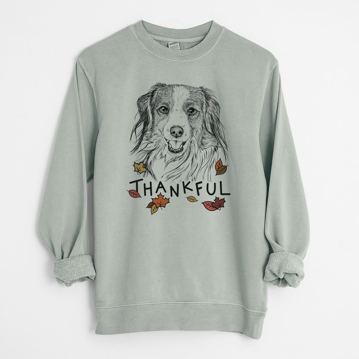 Thankful Rutger the Nederlandse Kooikerhondje - Unisex Pigment Dyed Crew Sweatshirt